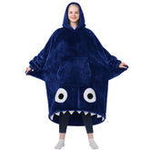 Waitu couverture à capuche vue avant montrant design requin et confort