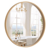 WallBeyond miroir rond face montrant esthétique naturelle et agrandissement visuel