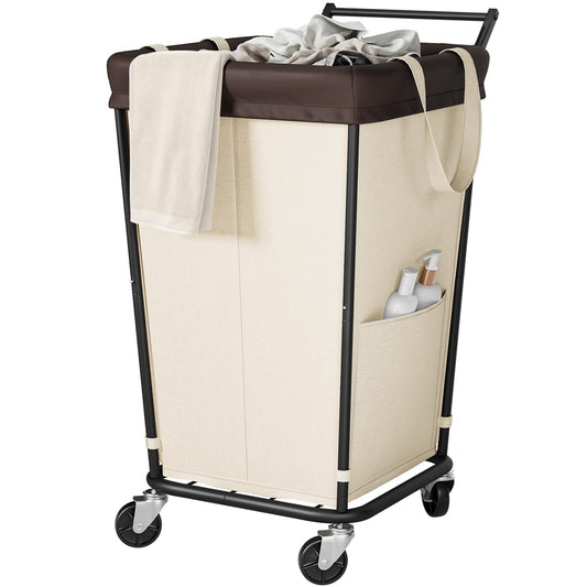 Wawocs vue de face du panier beige montrant grande capacité