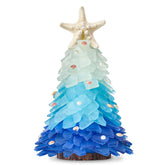 WeDoSoy sapin face en verre de mer bleu, apporte charme côtier