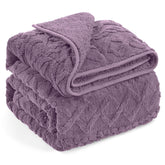 Wemore couverture sherpa face devant montrant emballage et couleur violette