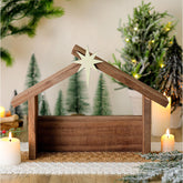 Wesiti crèche face avant montrant design rustique et mise en valeur décorative