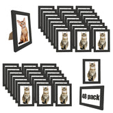 WHEATHUSK ensemble de 48 cadres 4x6 noir pour déco homogène