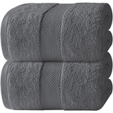 White Classic vue avant du drap de bain en gris foncé, luxe et élégance