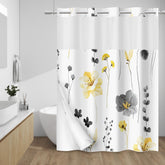 WITHLOC rideau devant emballage montrant motif floral jaune gris et bénéfice décoration