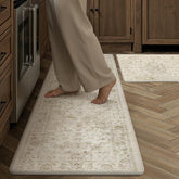 WondRg vue avant du tapis beige apportant confort et style vintage