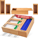 Woodenhouse vue de face de l'organisateur en bambou montrant compartiments et finition élégante