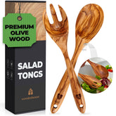 Woodenhouse paire de pinces à salade posées devant un récipient, élégance et service facile