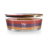 WoodWick bougie Ellipse face avant montrant le design élégant et diffusion forte