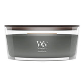 WoodWick(ウッドウィック) bougie Evening Bonfire vue face, élégance et parfum chaleureux