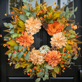 wreathqueen couronne face porte extérieure ajoute accueil chaleureux