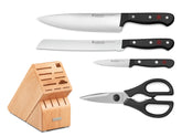 Wüsthof coffret face montrant couteaux et bloc, organisation pratique