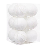 XmasExp vue de face du lot de boules blanches, élégance durable