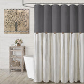 XOGUIBO rideau de douche face complète montrant le style farmhouse