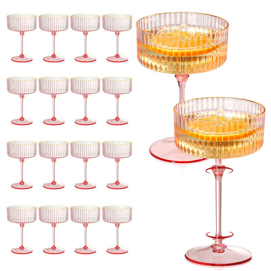 XUWAIDSGN ensemble face avant montrant 24 coupes roses élégantes pour réceptions