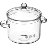 Yardwe vue avant de la casserole en verre pour cuisson transparente