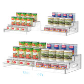 Yecuip vue frontale du range-conserves transparent, gain de place visible