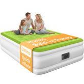 YENING vue frontale du matelas gonflé montrant la taille Queen et le confort