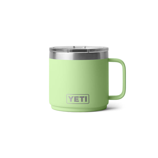 YETI Rambler tasse face avant Key Lime montrant finition résistante
