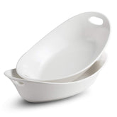 YHOSSEUN plat ovale face présentant design blanc et service élégant