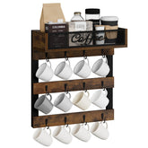 YINMIT face avant du support mugs montrant 12 crochets, gain de place