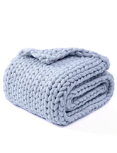 YnM plaid chunky face avant couleur Atlantis Blue apportant chaleur décorative