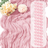 Yorcari chemin de table face avant montrant couleur rose pâle et élégance