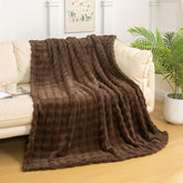 YUSOKI plaid face avant montrant design bulle et rendu chaleureux