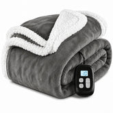 YUSTAL couverture face avant gris clair montrant chaleur confortable
