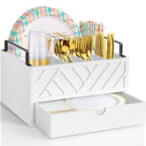 Zecela vue avant du range-couverts blanc, organise et décore