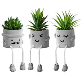 Zerzsy pot gris vue face apport naturel sans entretien