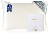 ZIMASILK taie frontale ivoire montrant finition élégante et confort