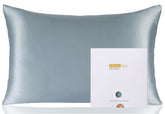 ZIMASILK taie face avant Dusty Blue montrant finition soyeuse