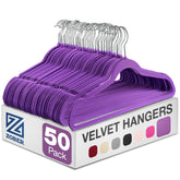 ZOBER pack 50 cintres violet vue frontale organise et optimise l'espace