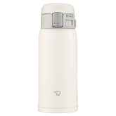 Zojirushi gourde face avant blanche montrant design compact et finition élégante