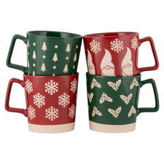 10 Strawberry Street face avant du coffret de quatre mugs festifs pour décor de table