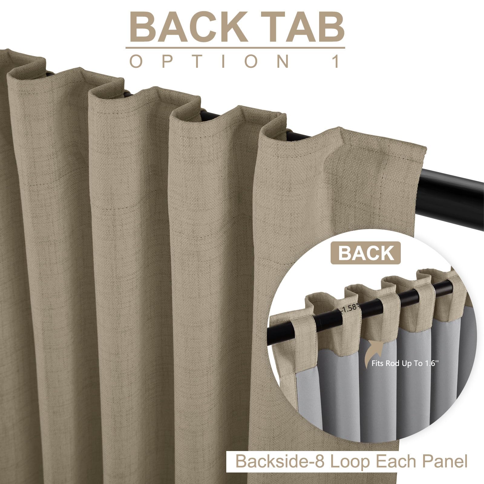 100% Blackout Shield comparaison d'échelle montrant hauteur 96 pouces pour fenêtre