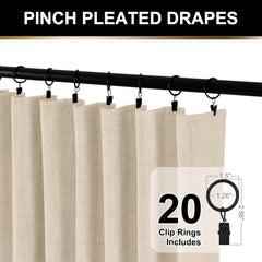 100% Blackout Shield anneaux et poche de tringle visibles, installation polyvalente et rapide