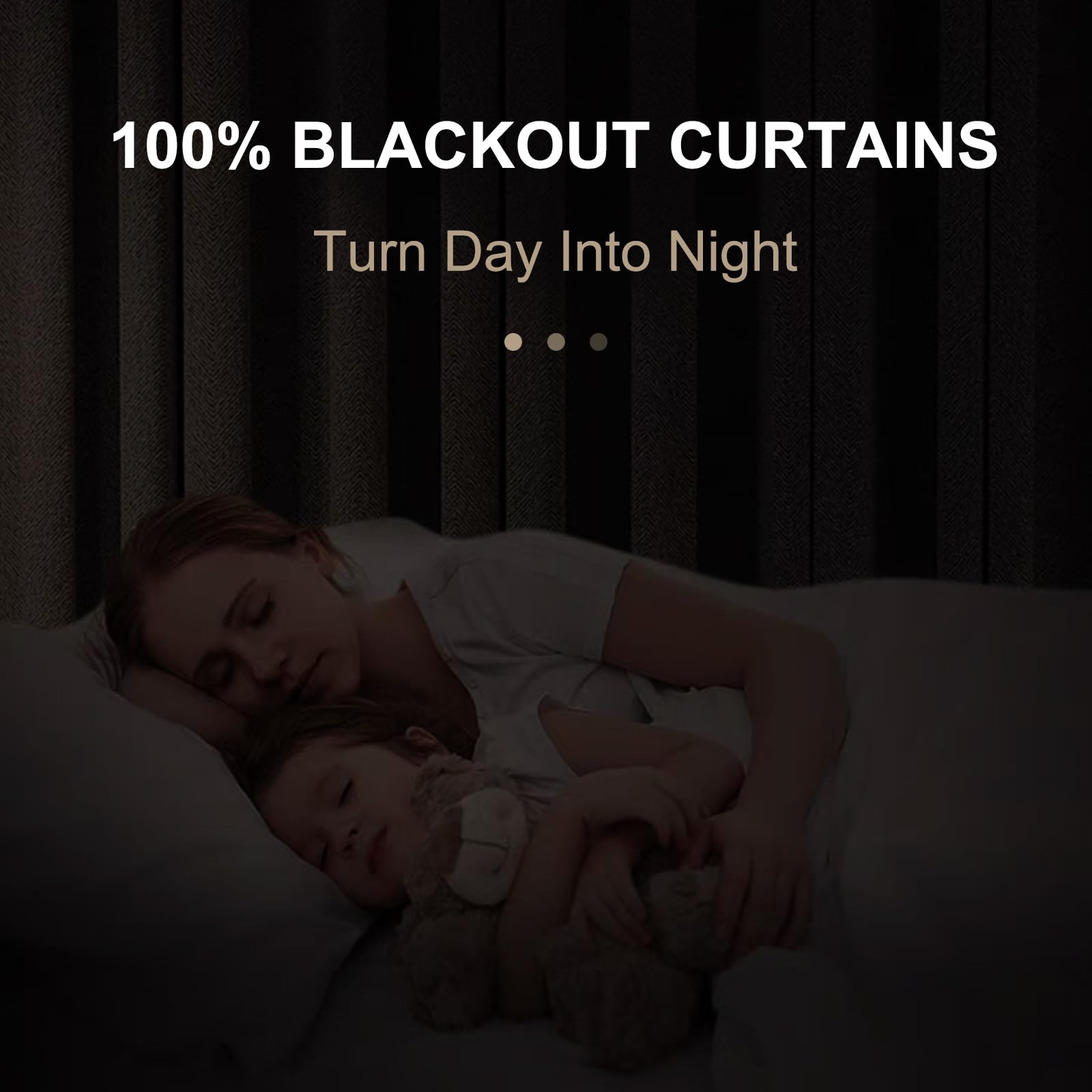 100% Blackout Shield gros plan tissu effet lin montrant texture et occultation