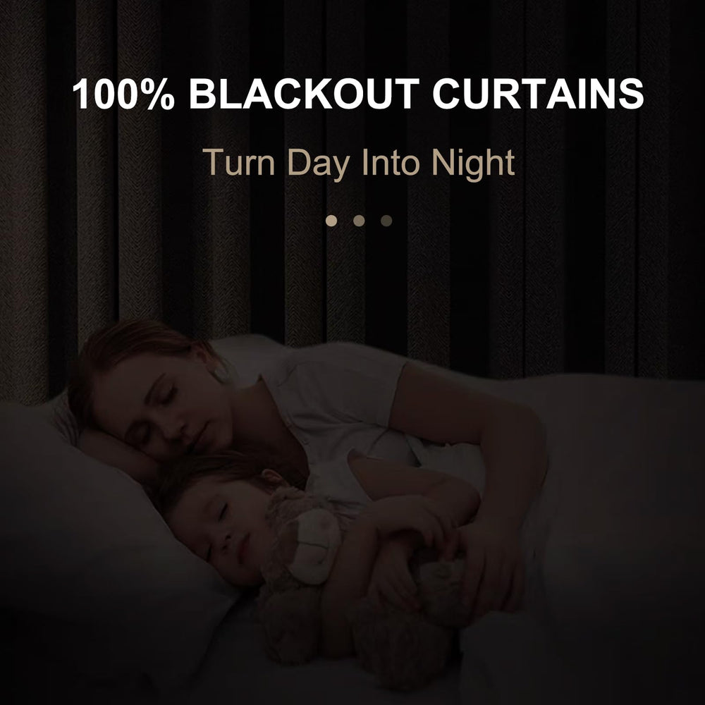 100% Blackout Shield gros plan tissu effet lin montrant texture et occultation