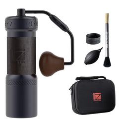 1Zpresso K-Ultra vue avant du moulin montrant design et finition grise — portable