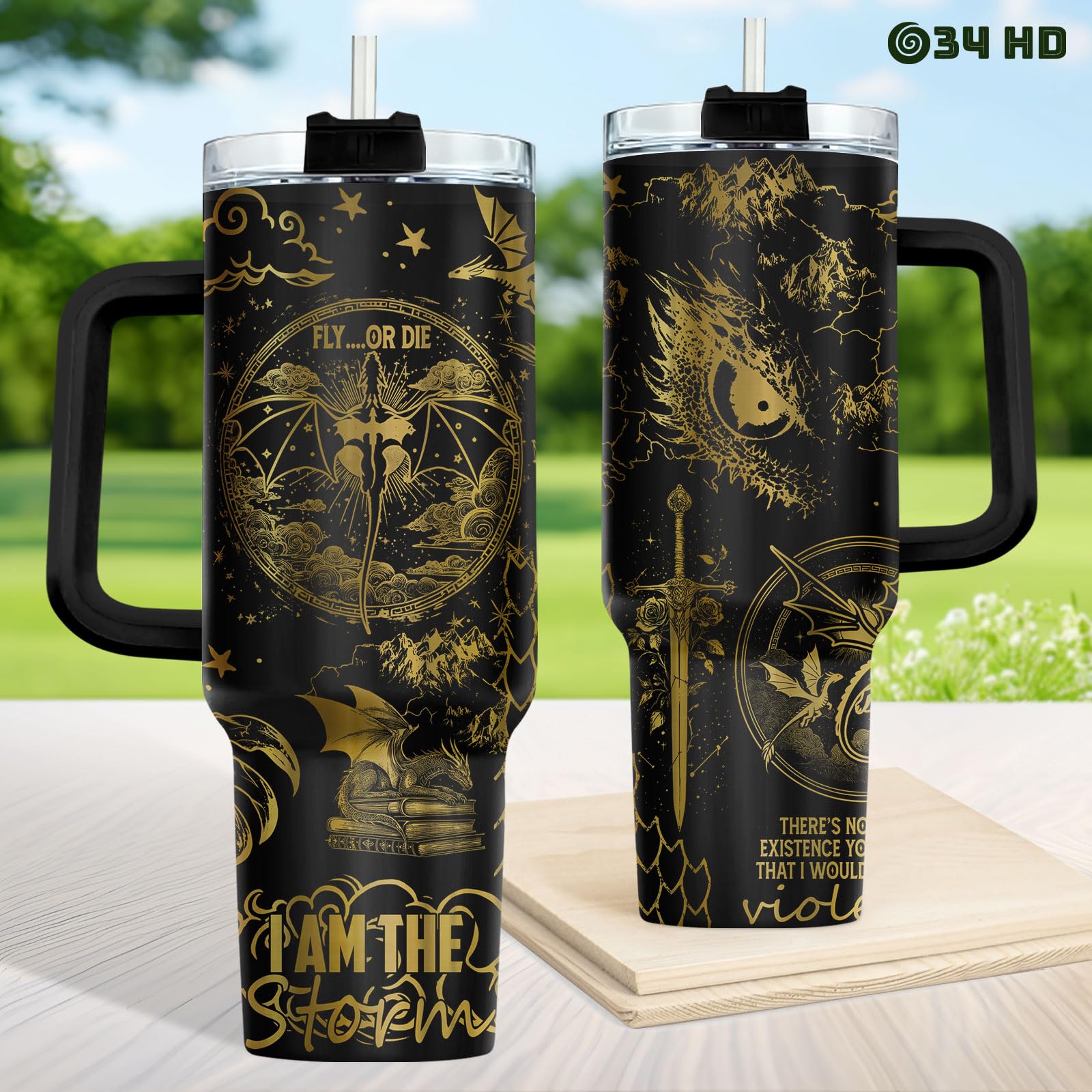 34HD coupe montrant la capacité 40 oz pour grandes boissons