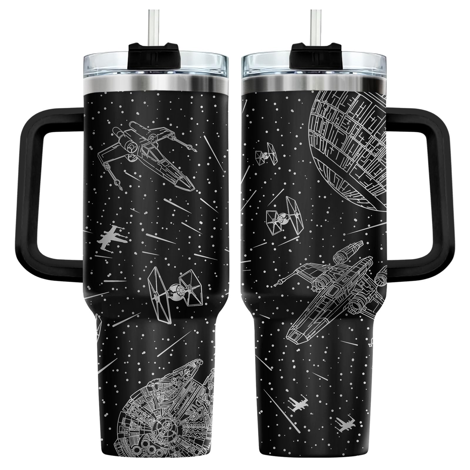 34HD tumbler face avant avec artwork galaxie, design attrayant