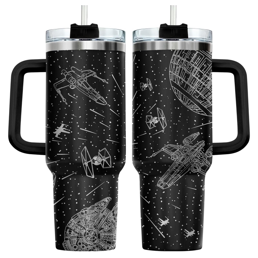 34HD tumbler face avant avec artwork galaxie, design attrayant