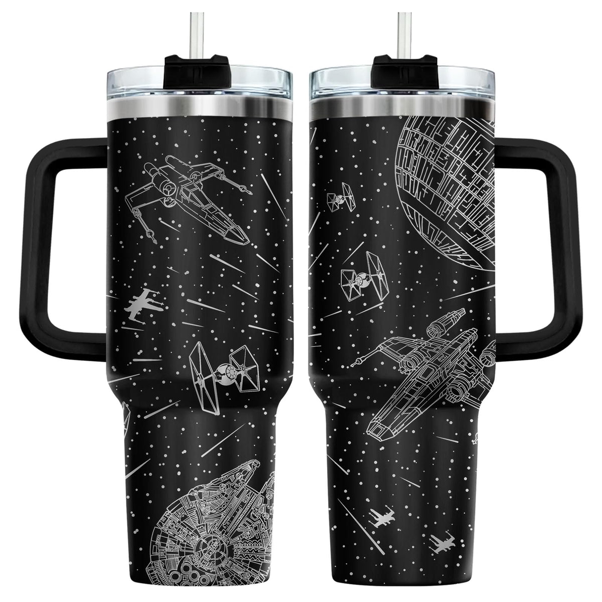 34HD tumbler face avant avec artwork galaxie, design attrayant