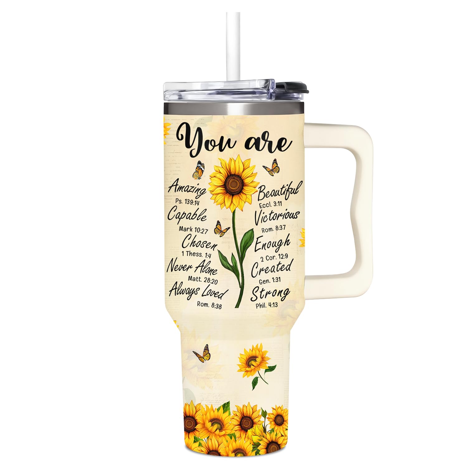 365FURY tumbler tournesol vue de face montrant design joyeux et portabilité