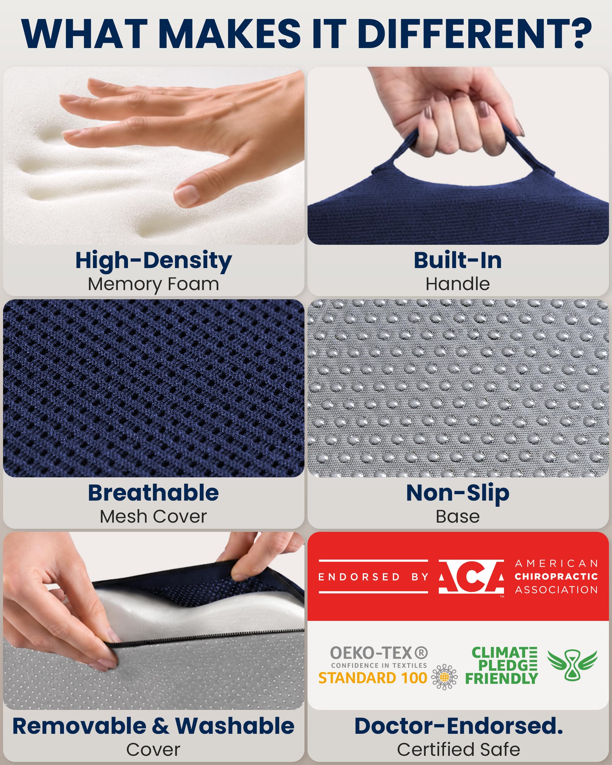 5 STARS UNITED coussin posé sur une chaise de bureau pour posture améliorée