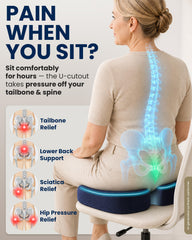 5 STARS UNITED gros plan sur la courbe en U montrant soutien coccyx précis