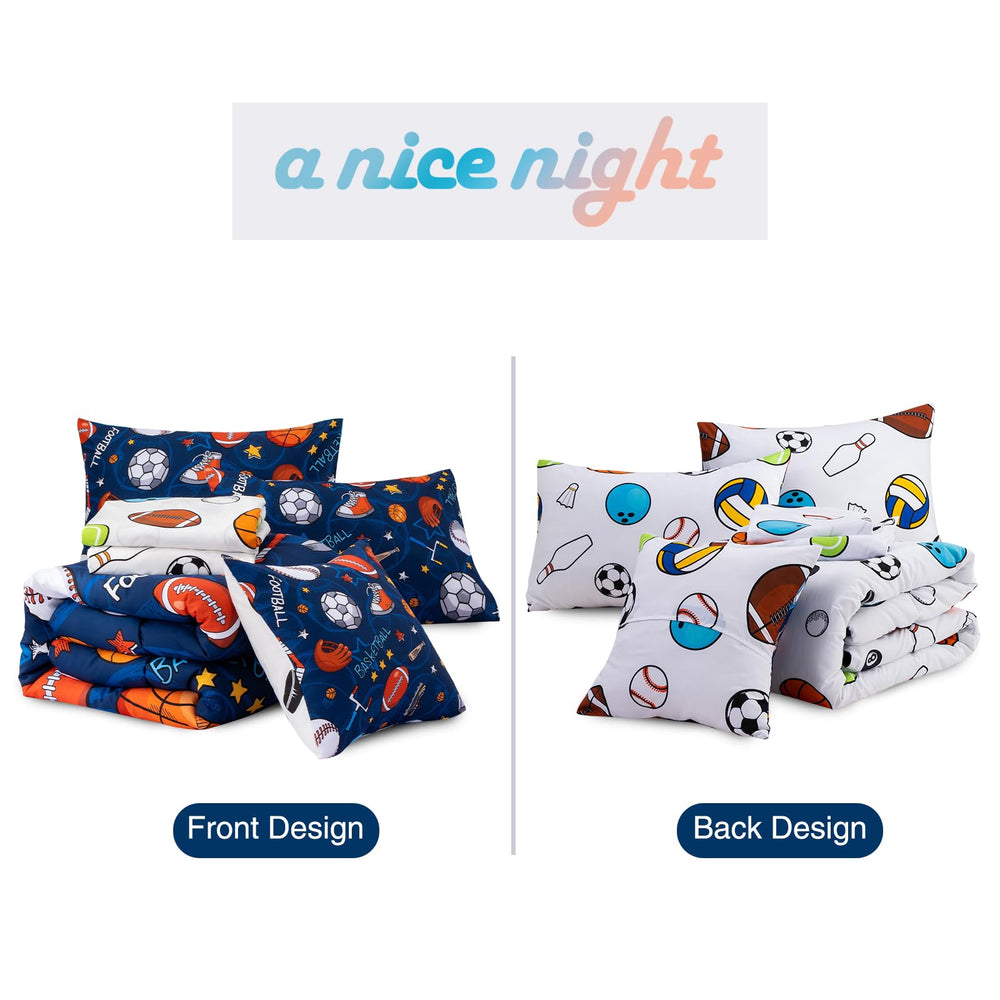 A Nice Night couette posée sur lit Twin illustrant le tombé et l'esthétique
