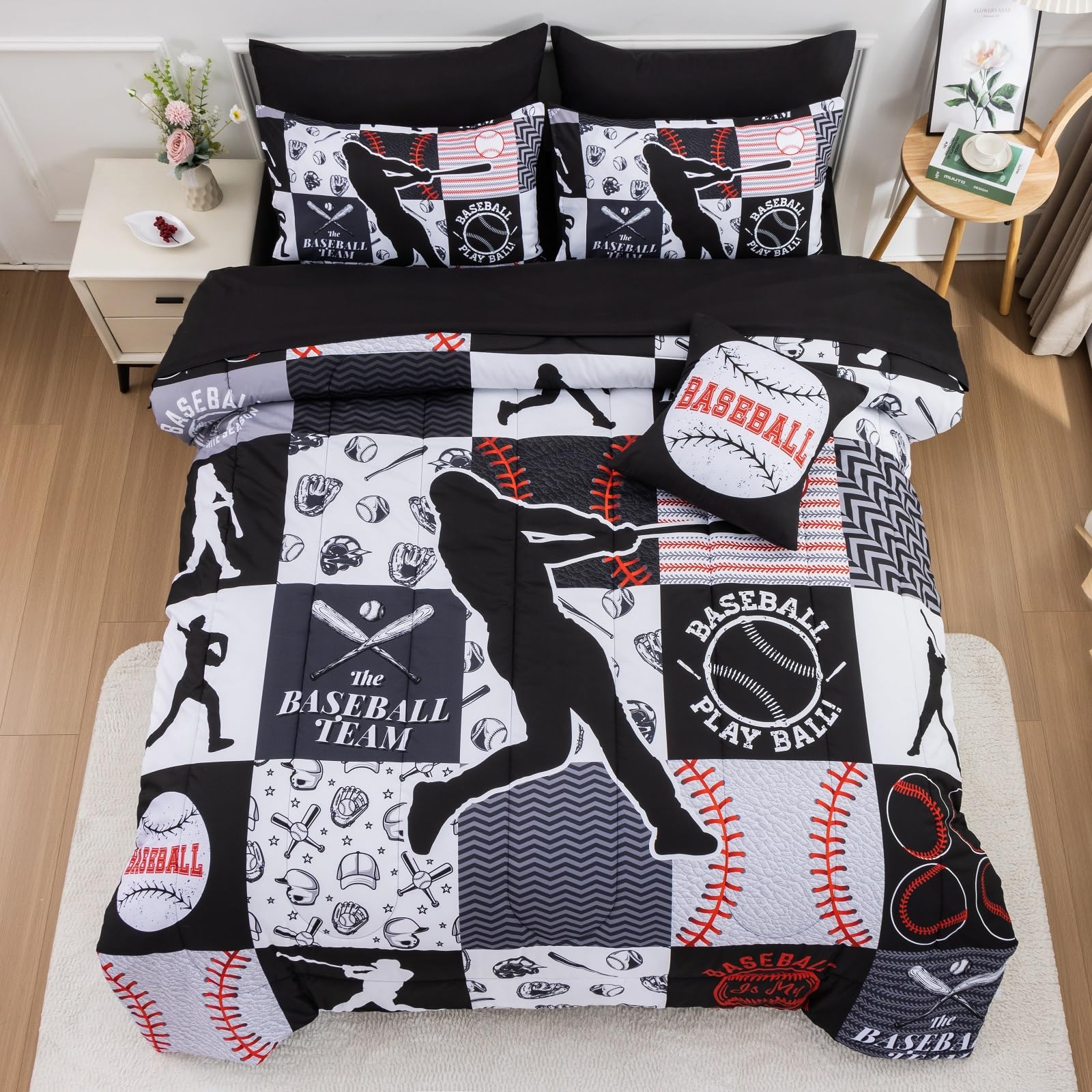 A Nice Night gros plan du motif baseball montrant détails et design résistant